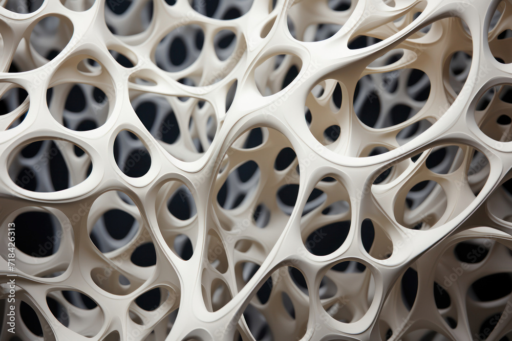 Poster organic patterns intertwine to create a network of abstract figures, symbolizing the intricate conne