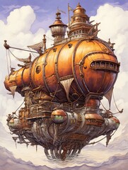 Vintage Steampunk Decor: Steampunk Airship Adventures Wall Art for Enthusiasts