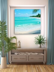 Turquoise Caribbean Shorelines Canvas Print: Tranquil Ocean View Decor