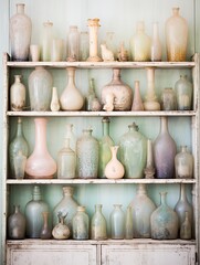 Vintage Apothecary Bottles Landscapes: Soft Hues and Pastel Reflections