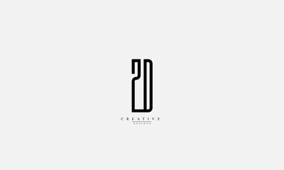 Alphabet letters Initials Monogram logo ZD DZ Z D