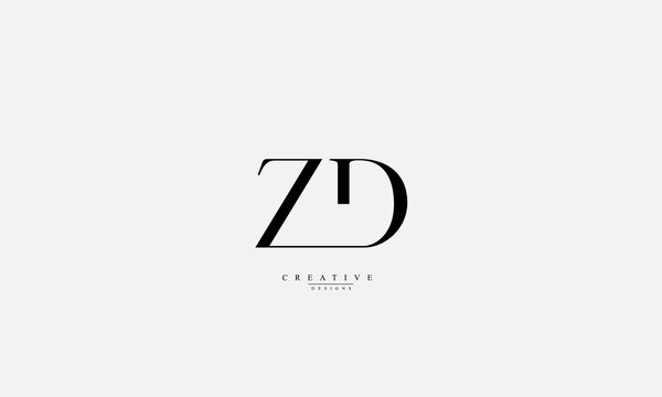 Alphabet letters Initials Monogram logo ZD DZ Z D