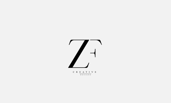Alphabet letters Initials Monogram logo ZF FZ Z F