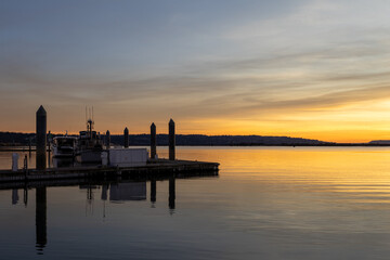 Obraz premium Everett Waterfront Dock at Sunset