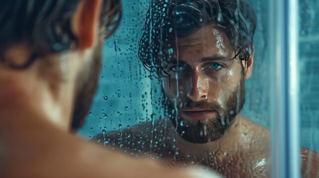 hombre frente al espejo