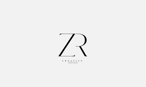 Alphabet letters Initials Monogram logo ZR RZ Z R