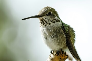 Portrait Hummingbird standing on the forest AI Generative