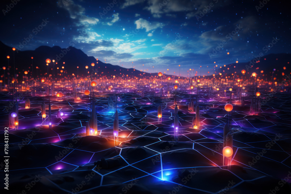 Poster streams of digital data intertwining and converging, illustrating the interconnected nature of the i