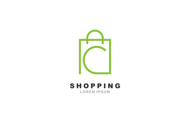 C Letter shopping bag insulated logo template for symbol of business identity
