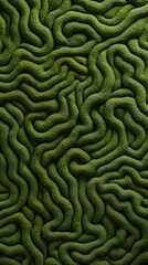 A green wall with wavy lines. Generative AI.
