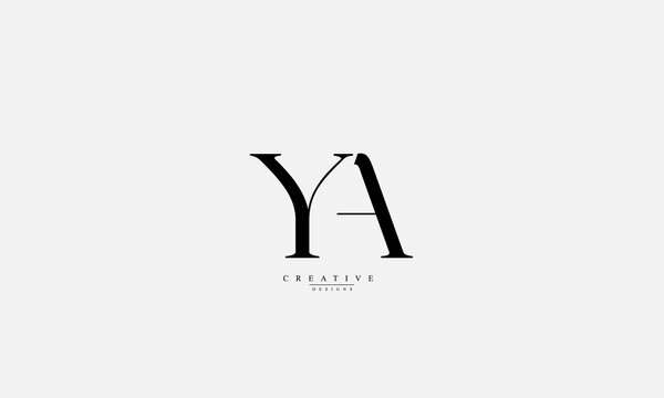 Alphabet letters Initials Monogram logo YA AY Y A