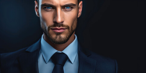 Arresting eyes of a businessman in a suit
