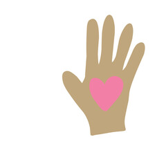 Hands holding heart, giving and sharing love to people