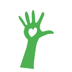 Hands holding heart, giving and sharing love to people