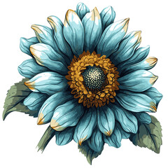 Azure Petal Sunshine: Discover the Allure of a Blue Sunflower | Transform Your Space with Nature's Unique Palette.