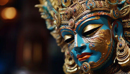 Fototapeta premium Beautiful sculpture of a Hindu god in Bali generated by AI