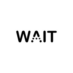 wordmark logo about wait, wait logo wordmark simple editable, vektor, wordmark logo