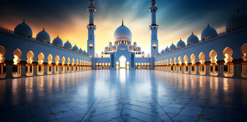 view of the mosque - obrazy, fototapety, plakaty