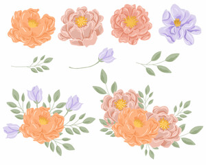 Pastel Orange and Purple Rose Flower
