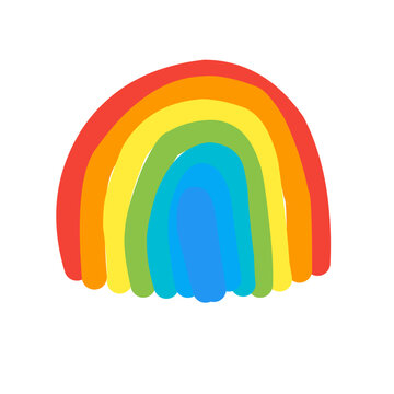 Cute abstract rainbows set graphic elements in flat design