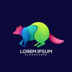 Fox logo colorful gradient illustration