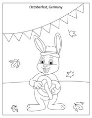 animal, animals, bastille, book, bunny, cartoon, celebrate, character, cheerful, coloring, coloring book, coloring page, culture, design, drawing, elements, event, fireworks, france, freedom, french, 