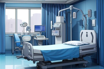 Illustration of a room in a hospital. generative AI