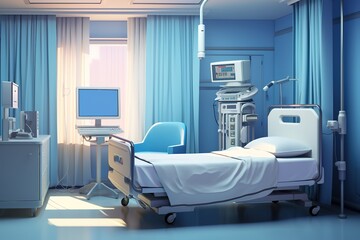Illustration of a room in a hospital. generative AI
