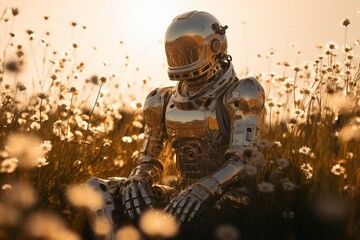 welder at work in the factory with generative ai