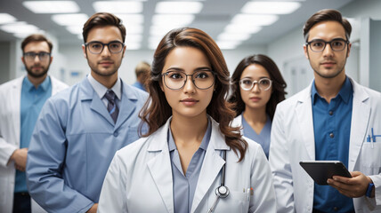 Fototapeta na wymiar Female doctor physicians in medical uniform
