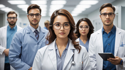 Fototapeta premium Female doctor physicians in medical uniform