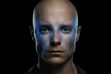 portrait of a robot man with generative ai