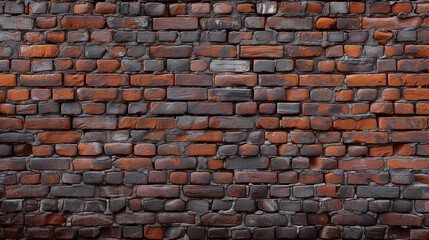 mosaic orange bricks on the wall. bricks grunge style texture. old brick wall