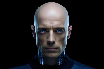 Obraz premium portrait of a robot man with generative ai