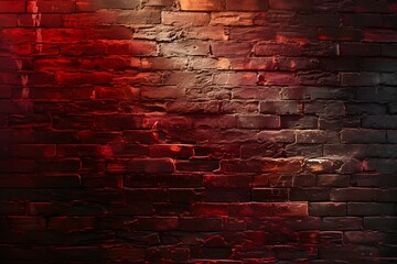 Old dark red brick wall background, wide panorama of masonry. large red brick wall texture in dark...