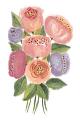 Pastel loose floral watercolor art