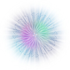 Obraz premium An abstract cut out transparent iridescent star burst design element.