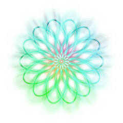 Obraz premium An abstract cut out transparent iridescent star burst design element.