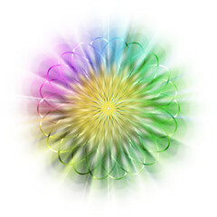 Obraz premium An abstract cut out transparent iridescent star burst design element.