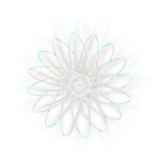 Fototapeta premium An abstract cut out transparent iridescent star burst design element.