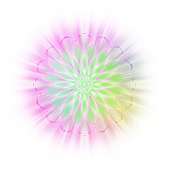 Obraz premium An abstract cut out transparent iridescent star burst design element.