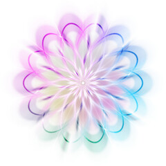 Obraz premium An abstract cut out transparent iridescent star burst design element.
