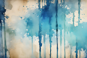 Blue Watercolor: A beautiful smudged brushstrokes in a lush texture, the blue world generative ai