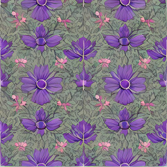 Fototapeta na wymiar Lilac Flowers in Watercolour Design