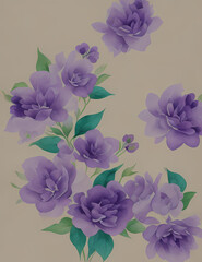 Obraz premium Lilac Flowers in Watercolour Design