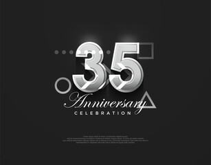 35th anniversary number, modern elegant and simple. Premium vector background for greeting and celebration.