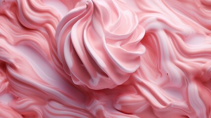 Sweet pink ice cream with a wavy texture. generative AI