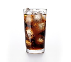 A glass of iced tea in Isolation on white Background. generative AI