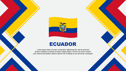 Ecuador Flag Abstract Background Design Template. Ecuador Independence Day Banner Wallpaper Vector Illustration. Ecuador Banner