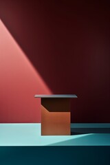 A presentation podium isolated on a minimalist backdrop with gentle shadow and light contrast  AI generated
